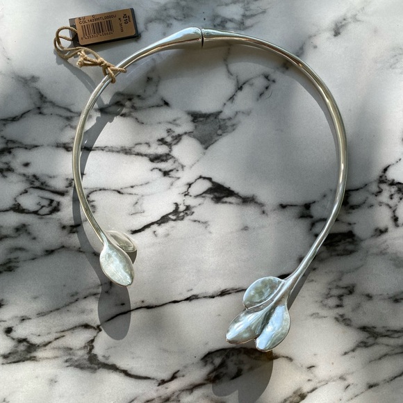 NWT Uno de 50 Helena Leaf Silver Collar Necklace - Picture 5 of 14
